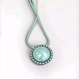 Brighton Pearl Pendant Snak Chain Necklace Silver Plated Elegant Luxury Gift 18"